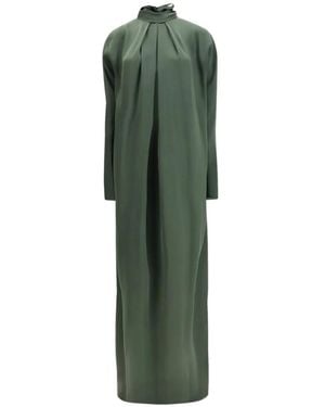 Petar Petrov Tie-Neck Semi-Sheer Midi Dress - Green