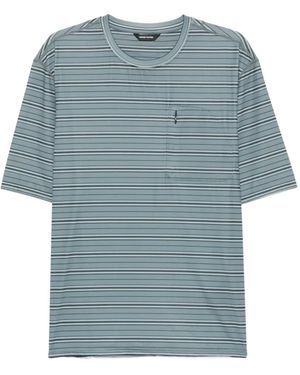 Hiking Patrol Striped Zip-Pocket T-Shirt - Blue