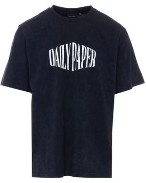 Daily Paper Logo-Print T-Shirt - Blue