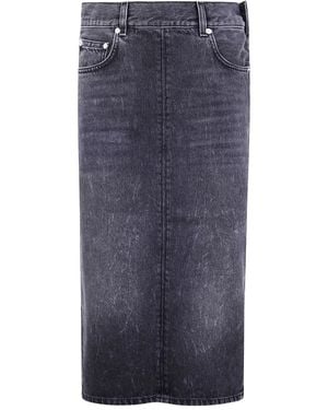 Haikure Denim Cotton Skirt - Blue