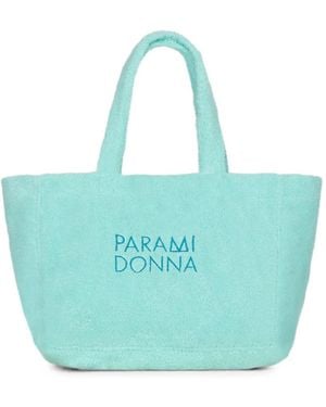 Paramidonna Logo-Embroidered Tote Bag - Blue
