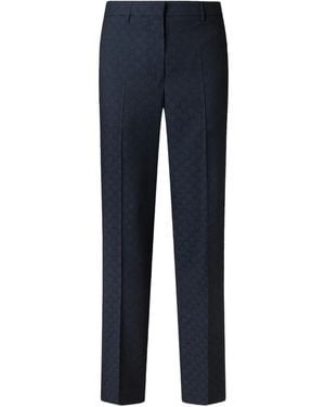 Etro Pantalones de jacquard con motivo de palmera - Azul
