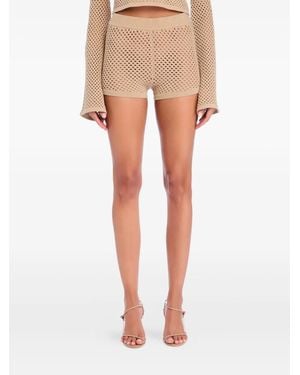 SER.O.YA Nerina Crochet Knit Shorts - Natural