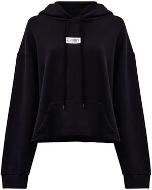 MM6 by Maison Margiela Logo Cotton Hoodie - Black