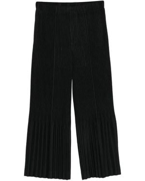 Issey Miyake Plissé-Effect Trousers - Black