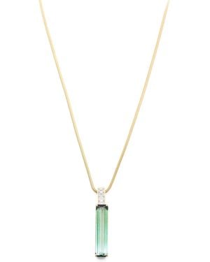 Yi Collection 18K Jumbo Deco Diamond And Tourmaline Necklace - Metallic