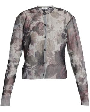 Erdem Floral-Pattern Cardigan - Grey