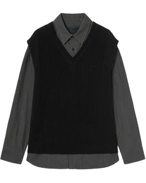 Juun.J Knitted Layered Shirt - Black