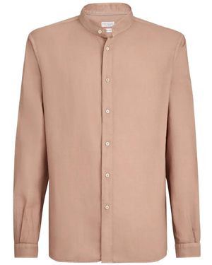 Brunello Cucinelli Garment-Dyed Easy Fit Shirt - Pink