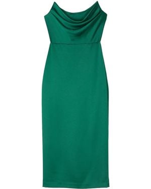 Alex Perry Corset-Style Satin Midi Dress - Green
