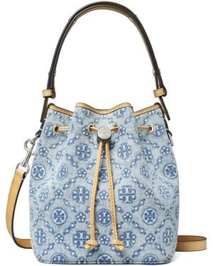 Tory Burch T Monogram バケットバッグ - ブルー