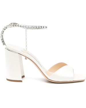 Jimmy Choo Saeda 85mm ビジューストラップ サンダル - ナチュラル