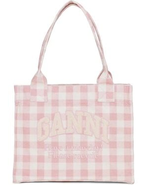 Ganni Printed Shoulder Bag - Pink