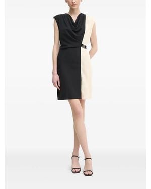 DKNY Cowl-Neck Buckled Dress - Black