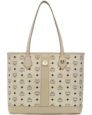 MCM Visetos Liz Tote Bag - White