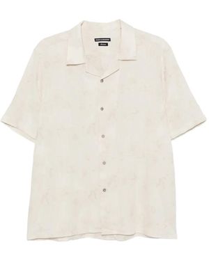 Daniele Alessandrini Floral-Jacquard Short-Sleeve Shirt - White