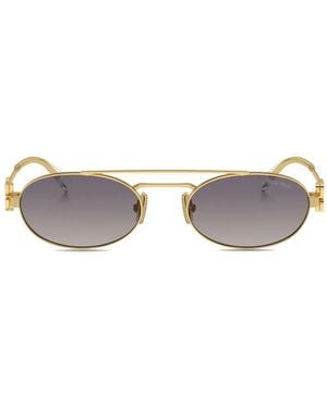 Miu Miu Oval-Frame Sunglasses - Grey