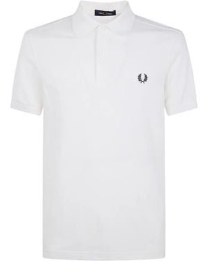 Fred Perry Logo-Embroidered Polo Shirt - White