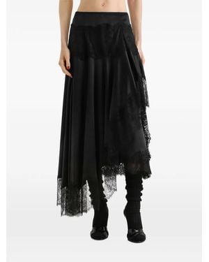 Dolce & Gabbana Falda De Seda Y Satén - Negro