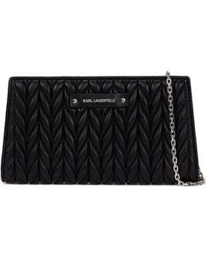 KARL LAGERFELD K/Weave Crossbody Wallet - Black