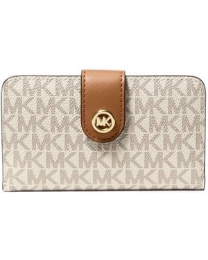 Michael Kors Portefeuille Mk Pop Médium À Logo Signature - Natural
