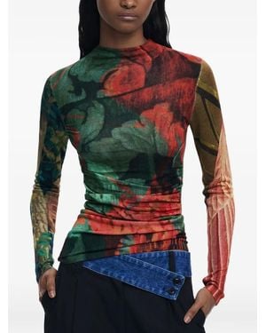 Desigual X Christian Lacroix T-Shirt Mit Blumenprint - Grün