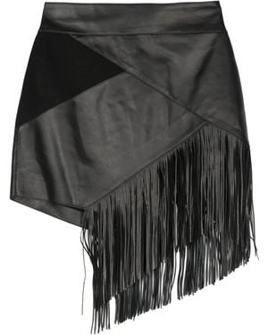 Roberto Cavalli Fringed Mini Skirt - Black