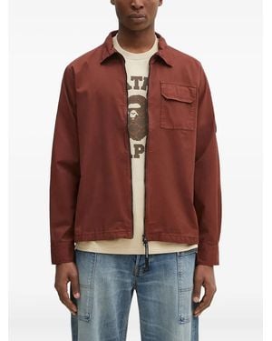 C.P. Company Gabardine Zip-Up Shirt Jacket - Red