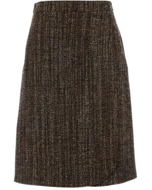 Fendi Tweed A-Lijn Rok - Bruin