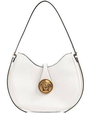 Versace Emblème Nappa Shoulder Bag - White