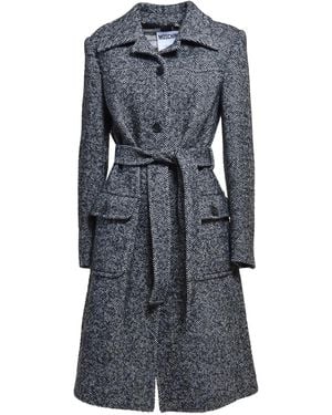 Moschino Mantel mit Fischgrätenmuster - Grau