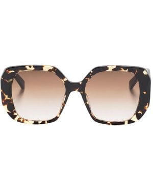 BVLGARI Geometric Tortoiseshell Sunglasses - Natural