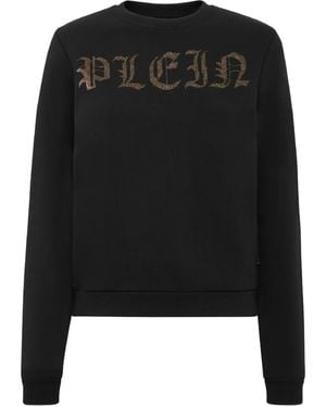 Philipp Plein Blouse Verfraaid Met Kristal - Zwart