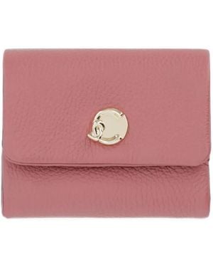 Coccinelle C-Me Softy Logo-Plaque Pebbled-Leather Wallet - Pink