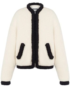 Moschino Waffle Knit Virgin Wool Blazer - Natural