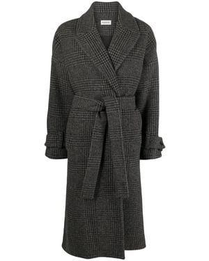 P.A.R.O.S.H. Karierter Trenchcoat mit Gürtel - Grau