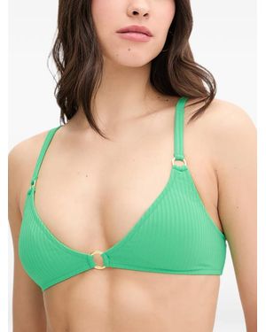 Melissa Odabash Montenegro Ribbed-Knit Montenegro Bikini Top - Green