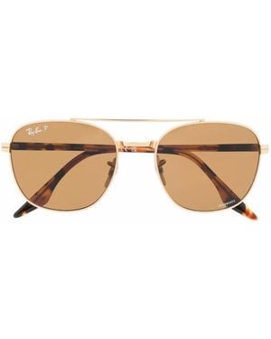 Ray-Ban Tortoise Aviator-Frame Sunglasses - Metallic
