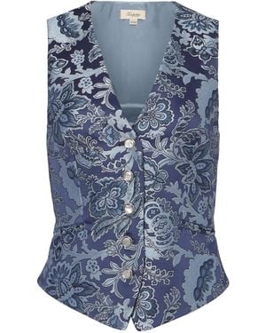 Temperley London フローラル ベスト - ブルー