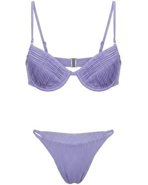 Selia Richwood Amy Pleated Shirred Bikini - Purple