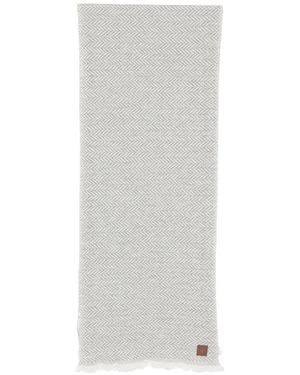 Eleventy Fringe-Trimmed Scarf - White