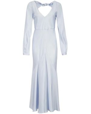 Gabriela Hearst Peyton Knot-Detail Maxi Dress - Blue