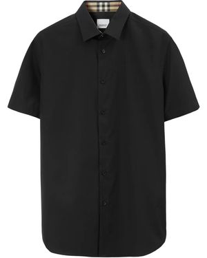Burberry Ekd-Motif Cotton Shirt - Blue