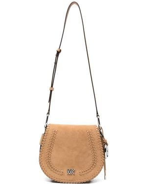 MICHAEL Michael Kors Josie Logo Suede Cross Body Bag - White