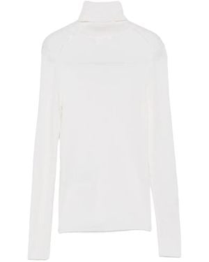 P.A.R.O.S.H. Ribbed-Knit Roll-Neck Jumper - White