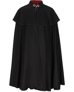 Il tabarro Layered-Panel Hook-Fastening Cape - Black