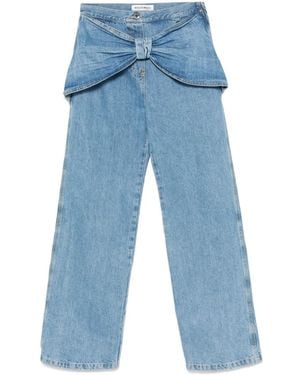 Mach & Mach Bow-Detailed Jeans - Blue