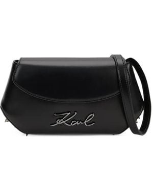 KARL LAGERFELD K/Signature Umhängetasche Mit Nieten - Schwarz