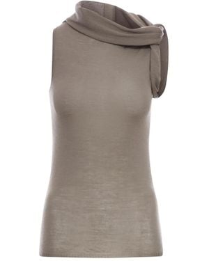 Rick Owens Wollen Asymmetrische Top - Grijs