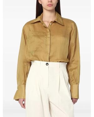 Mark Kenly Domino Tan Sigga Cuffed-Sleeves Shirt - Natural